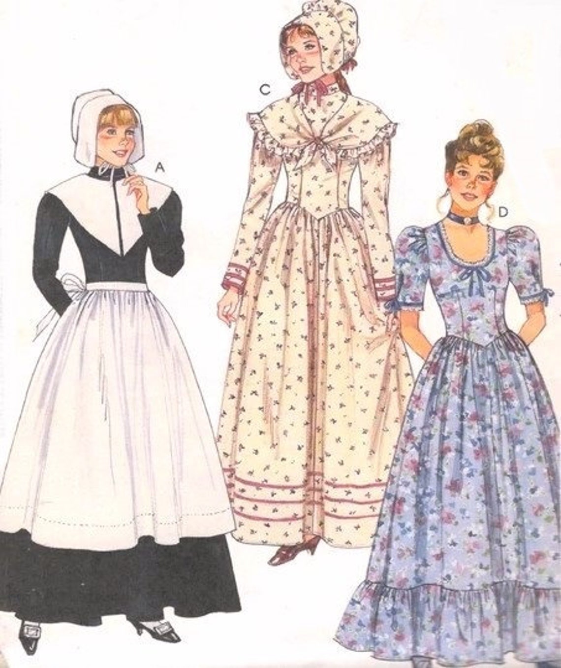 Cottagecore Prairie, Colonial Costume Simplicity 5272 Misses Fitted ...