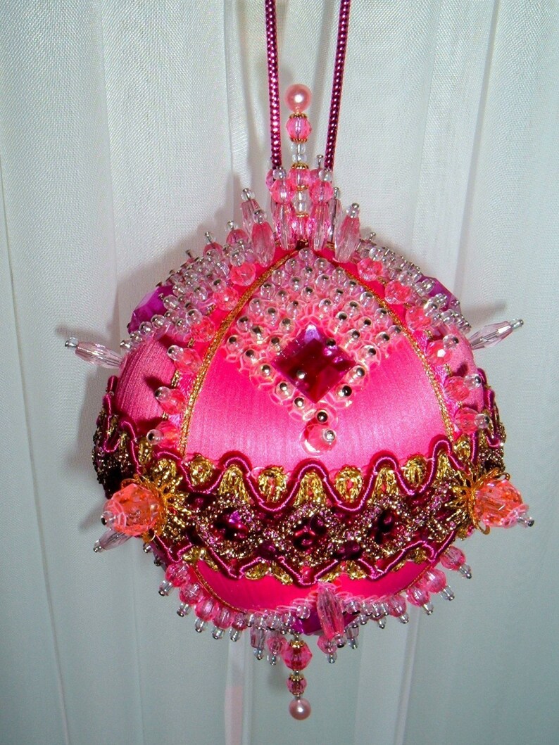 Satin beaded Christmas ornament kit Too Hot To Handle Etsy