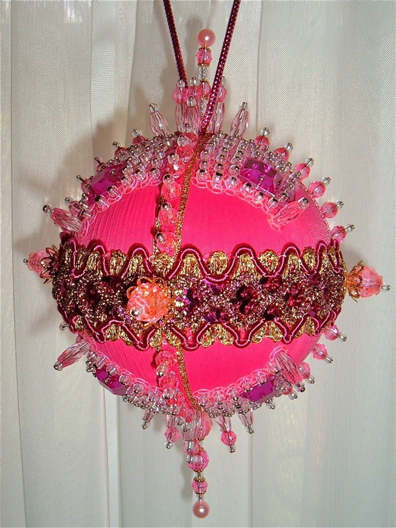 Satin beaded Christmas ornament kit Too Hot To Handle Etsy
