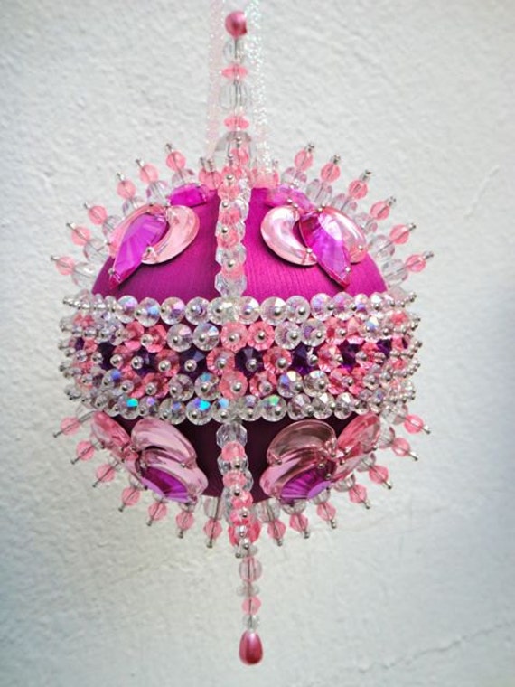 Items similar to Satin beaded Christmas ornament kit Blooming