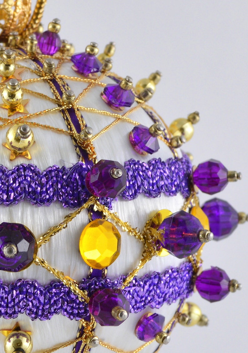 Satin Beaded Christmas Ornament Kit Crisscrossing Around the Etsy