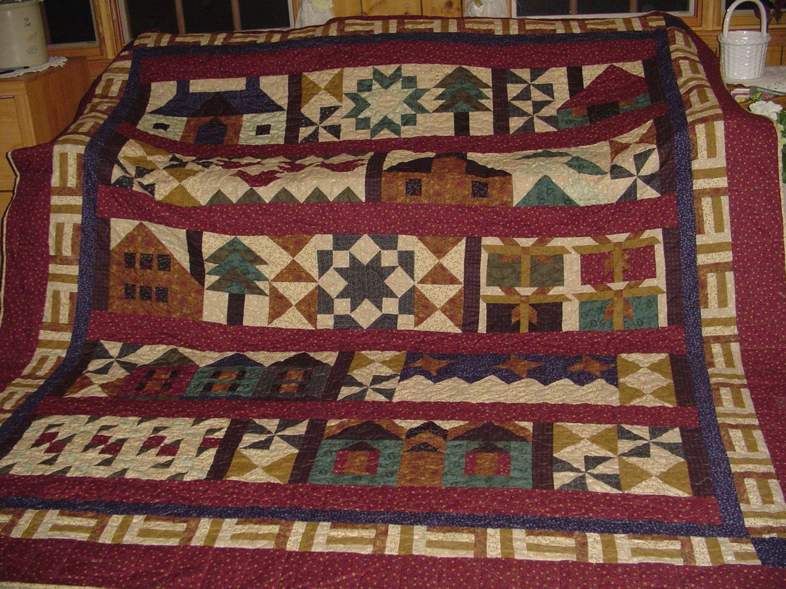 Christmas Village Quilt Etsy