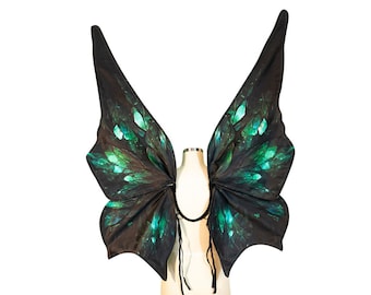Large Green Emerald Crystal Fairy Wings