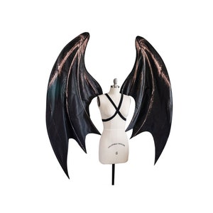 Giant Demon or Bat Costume Wings for Cosplay and for Halloween, Black and Brown, Posable