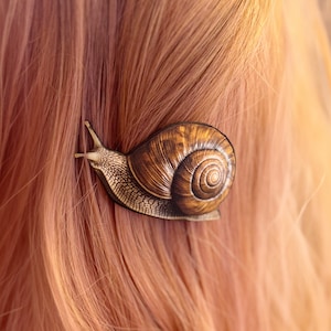 Cottagecore Snail Hair Clip, Whimsical Hair Accessory, Renaissance Festival Hairstyle Accent Hair Pin, Snail Lovers Gift Christmas Gift