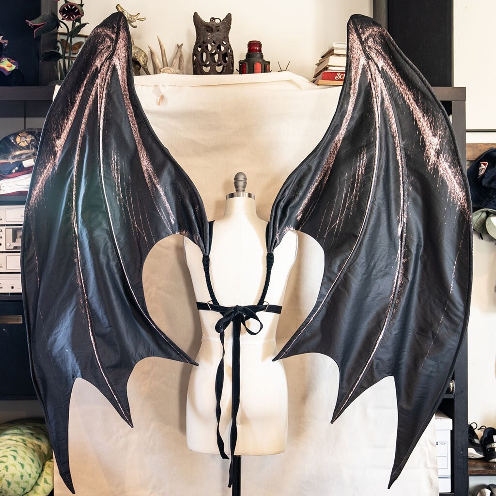Giant Demon or Bat Costume Wings for Cosplay and for Halloween, Black ...