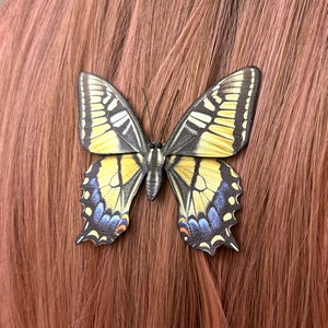 Swallowtail Butterfly Hair Barrette or Brooch - Butterfly Hair Clip Christmas Gift, Stocking Stuffer