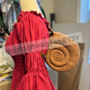 Ren Faire Bag, Goblincore Snail Shell Backpack in Brown, Ren Faire Accessories, Festival Bag, Cottagecore Snail Halloween Costume