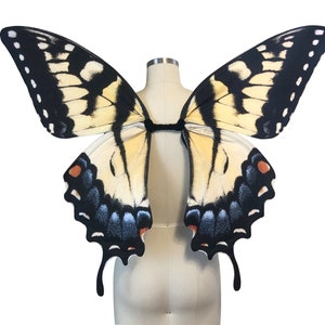 Realistic Eastern Tiger Swallowtail Butterfly Costume Wings for Halloween, Fairy Wings medium size