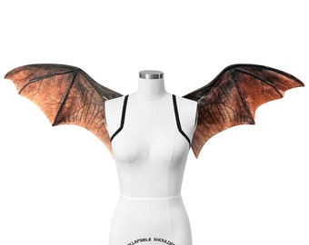 En stock. Alas de murciélago realistas para disfraz de Halloween. Tamaño mediano, ideales para usar con corsé.