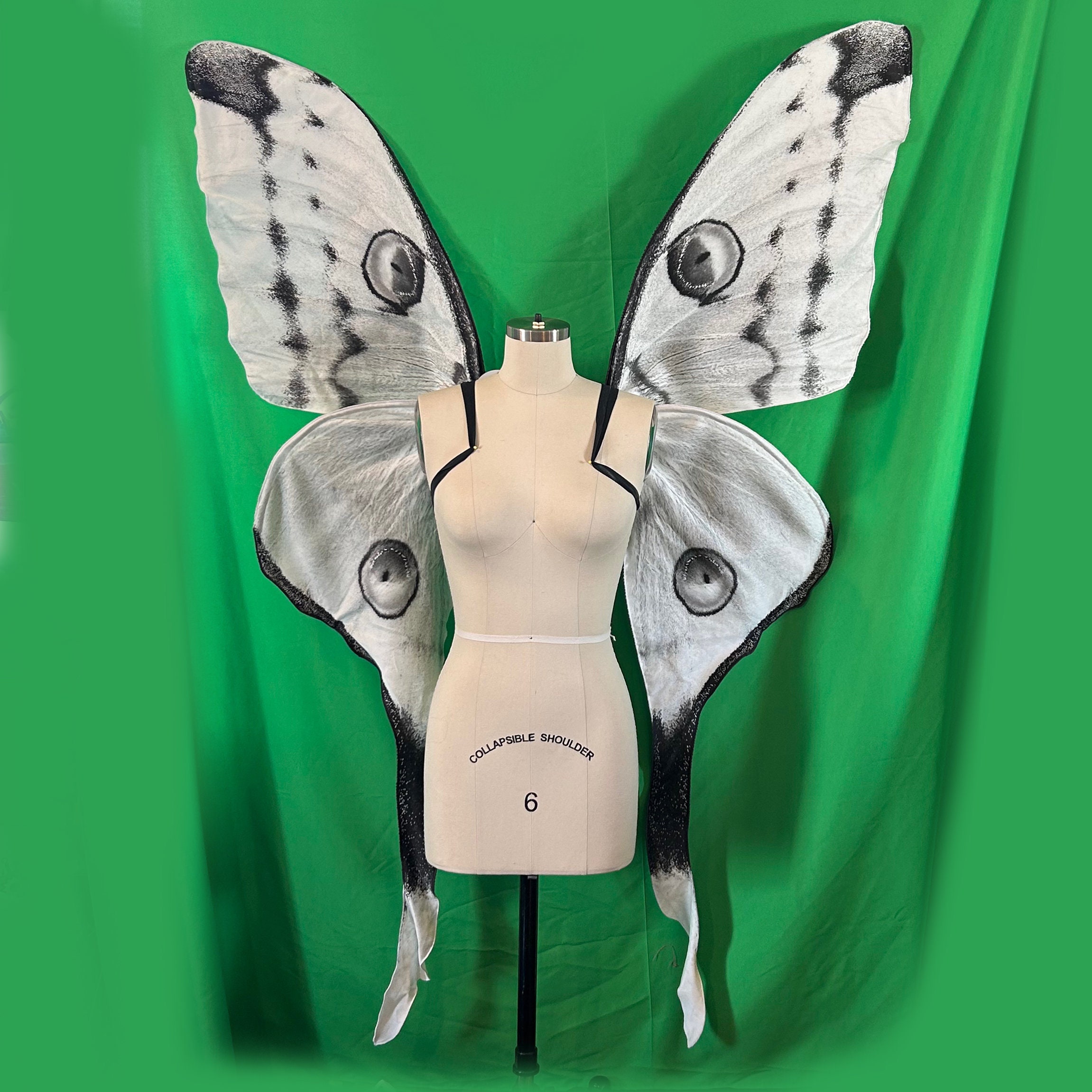 White Vampire Moth Costume Wings Extra Large