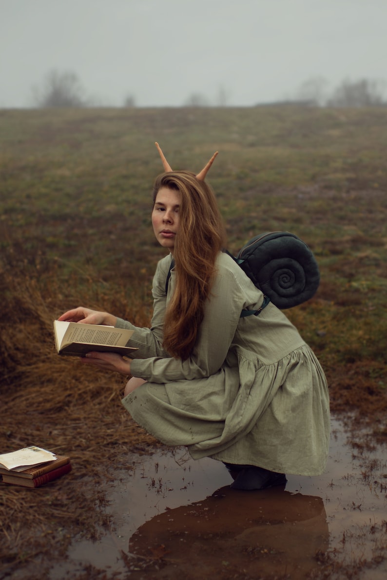 Snail Shell Backpack Petite Green Escargot in Forest Green Etsy