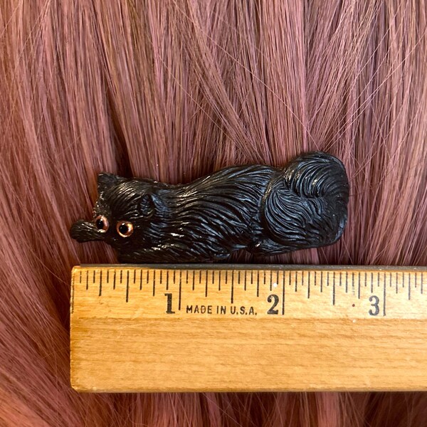 Black Cat Barrette, Cat Gifts, Reproduction Bakelite Inspired Hair Clip, Unique Hair Accessory, Vintage Inspired
