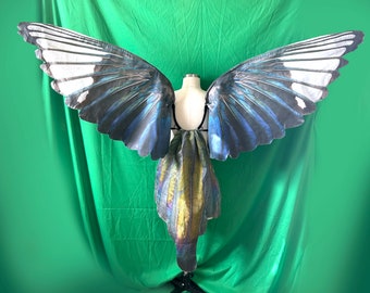 リアルなカササギのコスチューム用翼と尾 - 魔法の鳥への変身のための