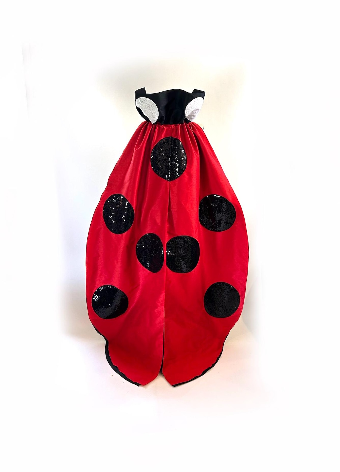 Ladybug Costume Adult Cape, Red and Black Faux Silk, Lady Bug Cape ...