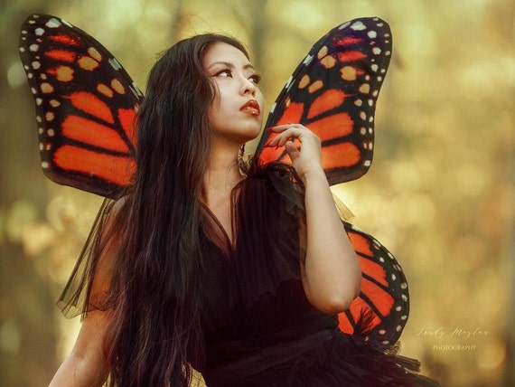 Alas de disfraz de Halloween de mariposa monarca para mujer Alas de hada  para adultos de tamaño mediano -  México