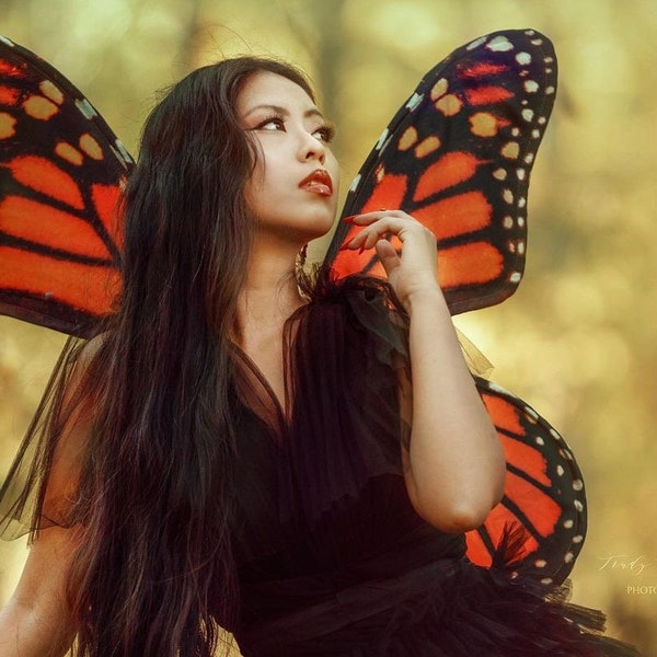 Monarch Butterfly Halloween Costume Wings for Women - Adult Fairy Wings medium size