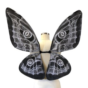 Halloween Mothman Costume Wings for Women - Black and White Moth Wings medium