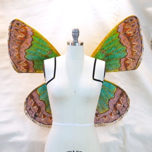 Pink and Green Moth Butterfly Costume Wings Medium,