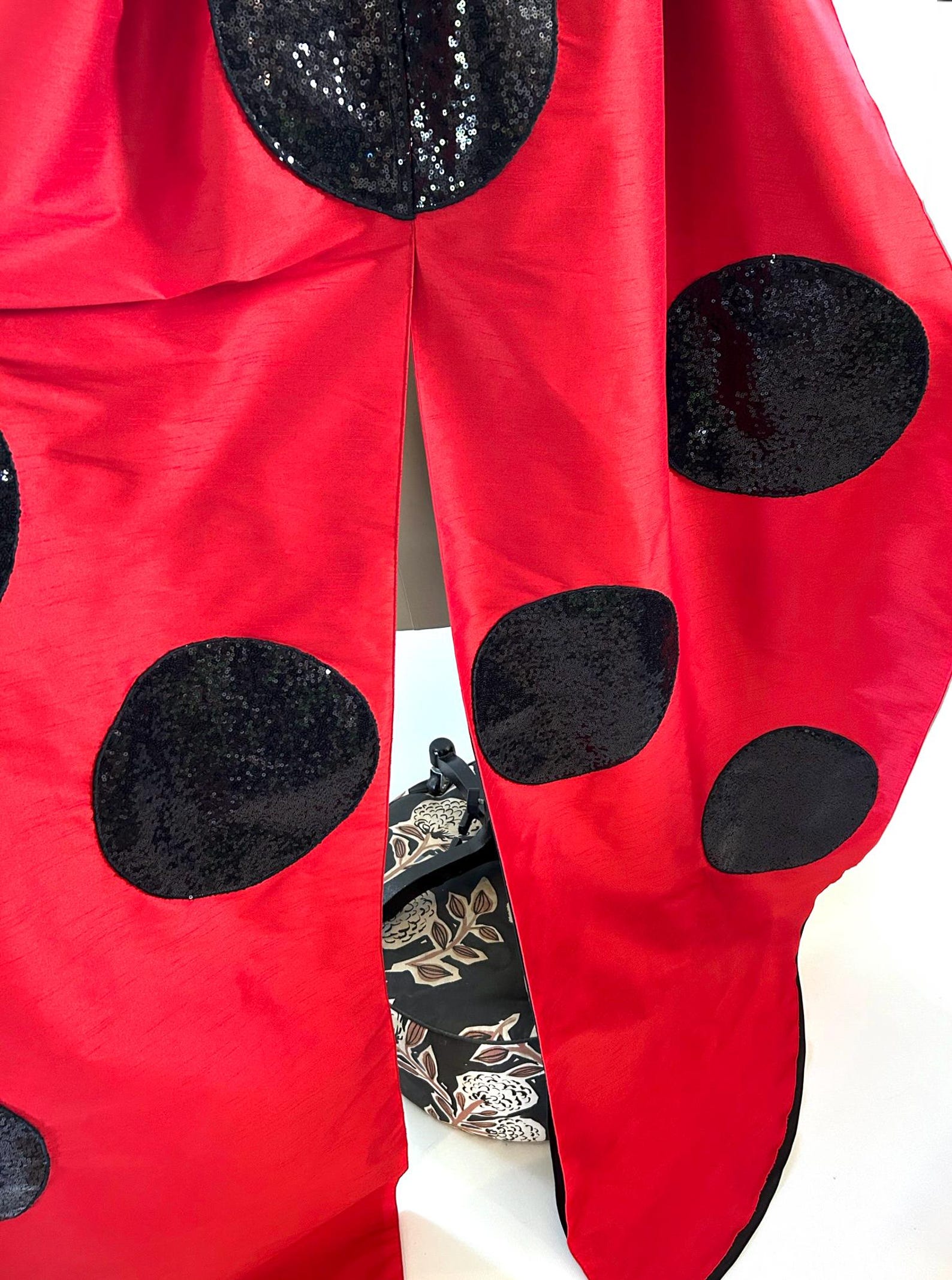 Ladybug Costume Adult Cape, Red and Black Faux Silk, Lady Bug Cape ...
