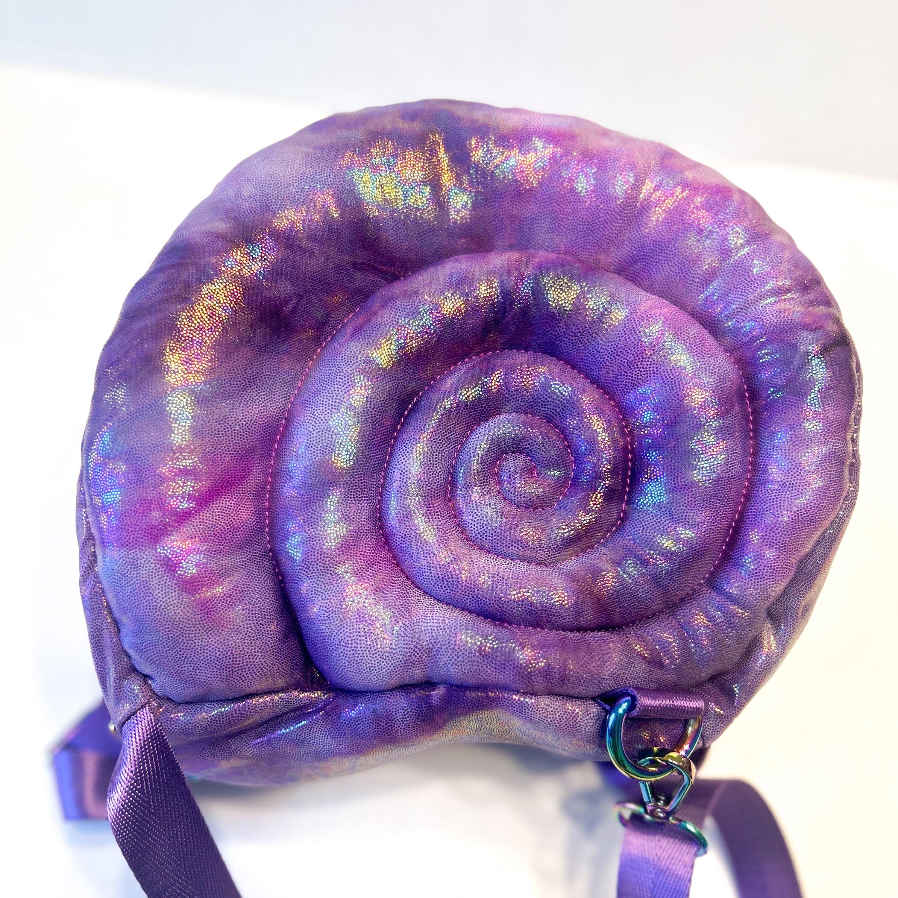 Ren Faire Bag, Goblincore Snail Shell Backpack in Iridescent Purple ...