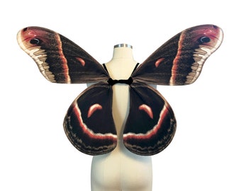 Brown Cecropia Moth Halloween Costume Wings for Women - Adult Fairy Wings medium size