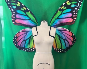 Large Rainbow Monarch Butterfly Costume Wings - Butterfly Halloween Costume - Butterfly Wings - Fairytale Wings