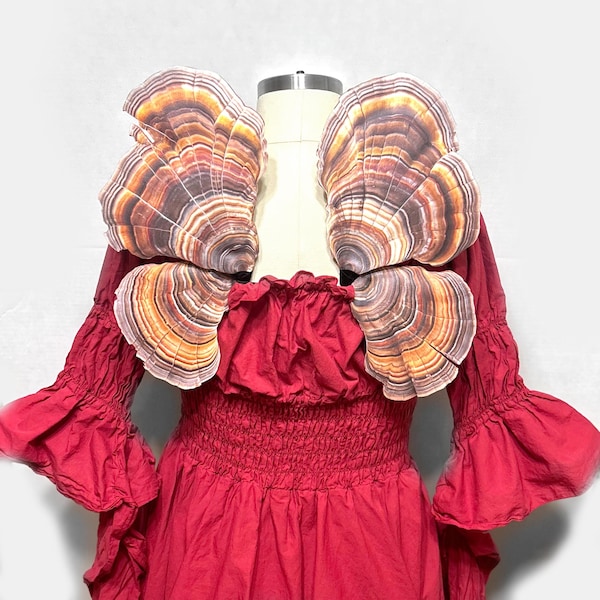 Fungi Fairy Wings, Adult Fairy Wings Turkey Tail Mushroom, Corset Friendly Fairy Wings