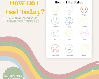 Quadro de Emoções para Crianças Pequenas (Imprimir) | Quadro Visual de Emoções para Crianças | Consciência Emocional | Pôster do Cantinho da Calma | PDF para Educação Infantil