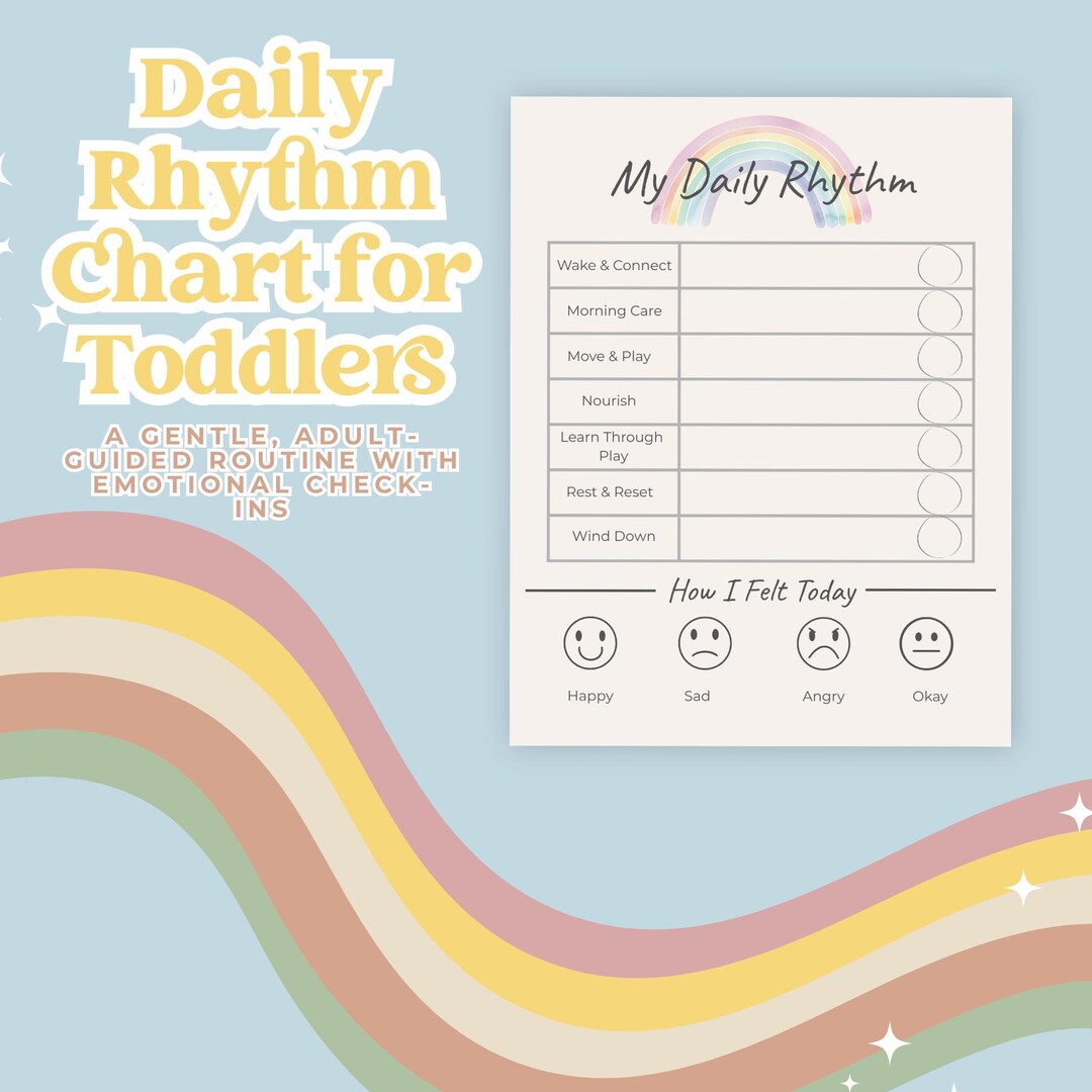 Toddler Daily Rhythm Chart | Gentle Routine, Emotional Check-in ...