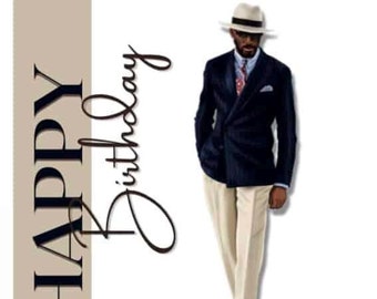 The Debonair Gent – Birthday Card | African American Man | Dapper Black Man |