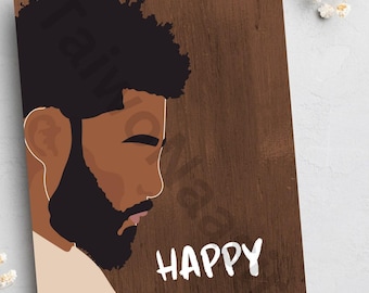 Card for Black men, Black cards, ethnic cards, Afrocentric cards, cards for men, birthday cards, African American | BCC51