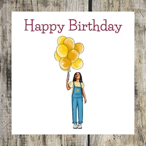 Happy Birthday card for a Young girl | Black girl | Mixed race girl | African American