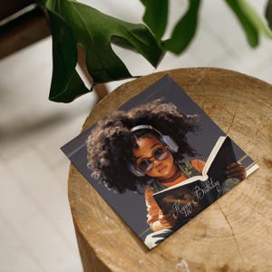 Today a Reader Birthday Card | Black Girl Magic | African American Girl | Biracial Girl | Mixed race girlF