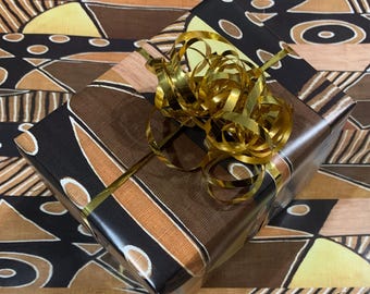 Bogolan patterned wrapping paper, birthday gift wrap, Christmas giftwrap, all occasion African wrapping paper, 2 sheets, 50cm x 70cm