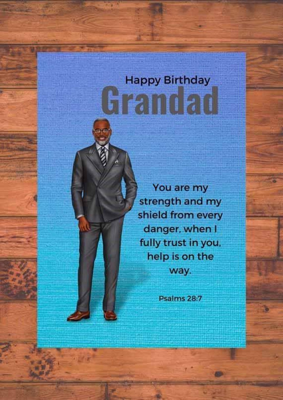 Christian birthday greeting cards for him psa 28 7 black man
