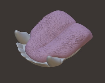 Kemono cat lower teeth and tongue - STL file for 3D printing
