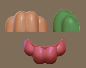 Three pack hollow fursuit toes - small medium large - STL file for 3D printing comes with TPU settings