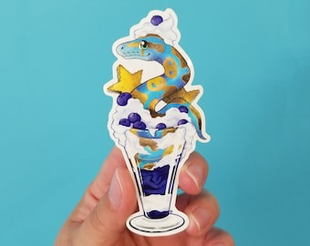 Ball phython in a blueberry parfait waterproof outdoor vinyl sticker decal