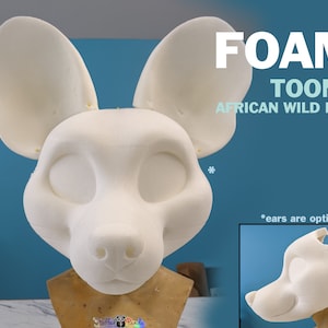 DIY large toony African wild dog or canine foam base for fursuit or mascot heads