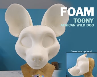 DIY large toony African wild dog or canine foam base for fursuit or mascot heads