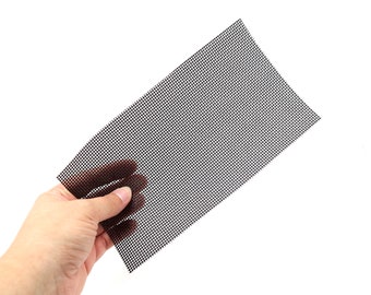 Black vinyl vision mesh for mascot costumes, fursuits, masks, and more 5'' x 9''