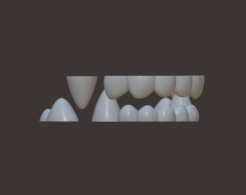 Toony canine teeth STL file for 3D printing image 2