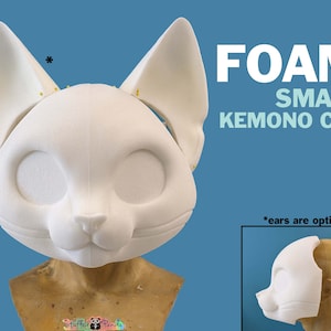 DIY small toony kemono cat foam base for fursuit or mascot heads