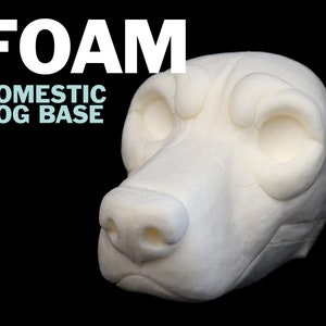 DIY realistic domestic dog foam mask base for creating animal costumes, fursuits, and mascots