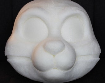 DIY expanding foam toony small critter head mask base for animal costumes, fursuits, and mascots