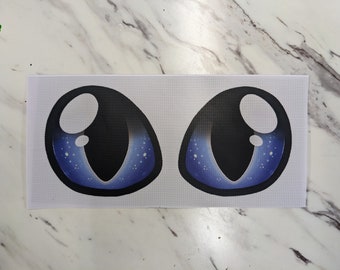 CLEARANCE dye sublimated dark blue large kemono cat eyes eyes #7 - ready to ship