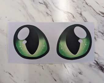 CLEARANCE dye sublimated grass green small kemono cat eyes eyes #5 - ready to ship