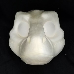 DIY expanding foam toony dinosaur raptor t-rex head mask base for animal costumes, fursuits, and mascots