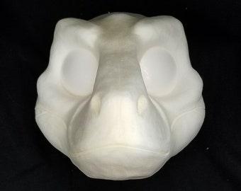 DIY expanding foam toony dinosaur raptor t-rex head mask base for animal costumes, fursuits, and mascots